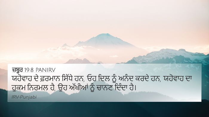 ਜ਼ਬੂਰ 19:8 PANIRV Bible Verse Image
