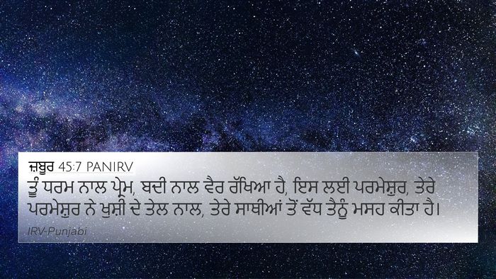 ਜ਼ਬੂਰ 45:7 PANIRV Bible Verse Image