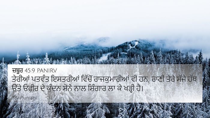 ਜ਼ਬੂਰ 45:9 PANIRV Bible Verse Image