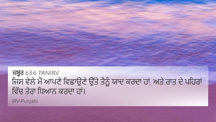 ਜ਼ਬੂਰ 63:6 PANIRV Bible Verse Image