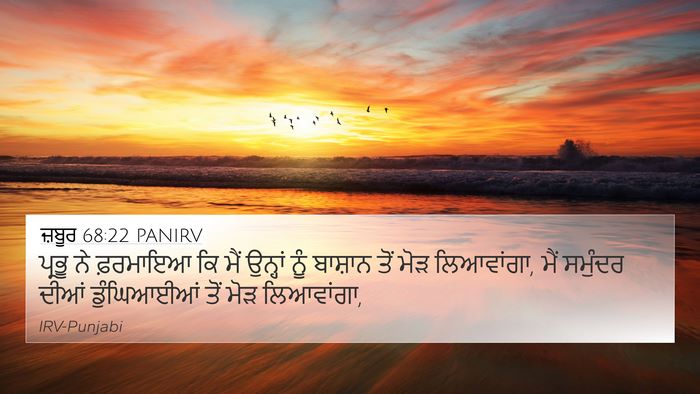 ਜ਼ਬੂਰ 68:22 PANIRV 4K Wallpaper - ਪ੍ਰਭੂ ਨੇ ਫ਼ਰਮਾਇਆ - 4K Wallpaper Bible Verse