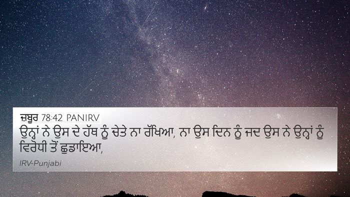 ਜ਼ਬੂਰ 78:42 PANIRV Bible Verse Image