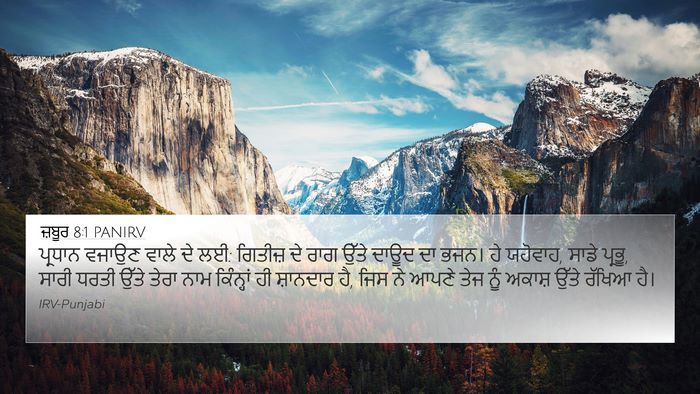 ਜ਼ਬੂਰ 8:1 PANIRV Bible Verse Image