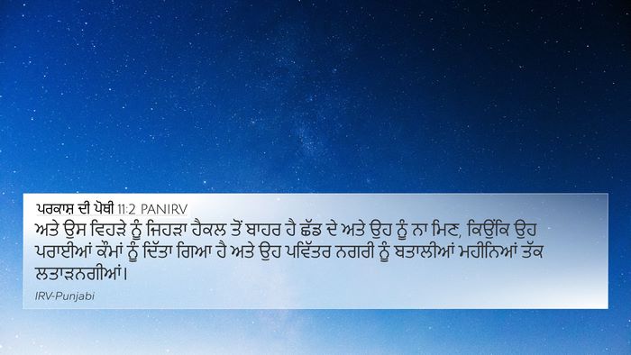 ਪਰਕਾਸ਼ ਦੀ ਪੋਥੀ 11:2 PANIRV Bible Verse Image