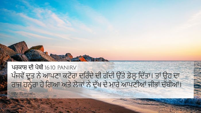 ਪਰਕਾਸ਼ ਦੀ ਪੋਥੀ 16:10 PANIRV Bible Verse Image
