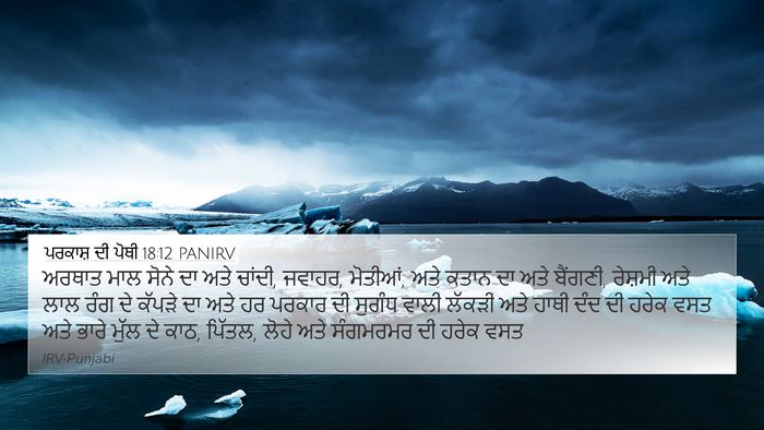 ਪਰਕਾਸ਼ ਦੀ ਪੋਥੀ 18:12 PANIRV Bible Verse Image