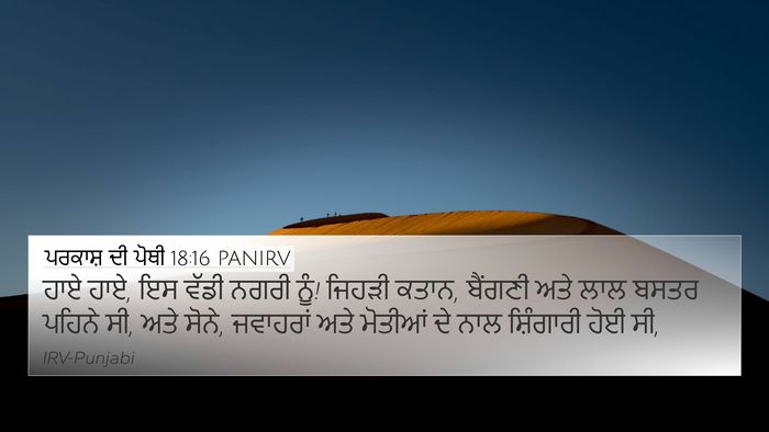 ਪਰਕਾਸ਼ ਦੀ ਪੋਥੀ 18:16 PANIRV Bible Verse Image