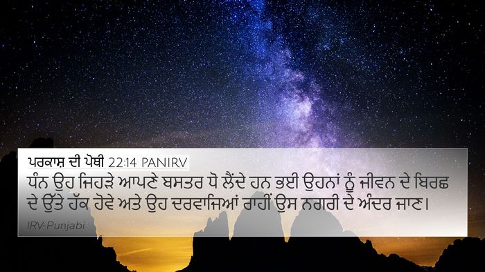 ਪਰਕਾਸ਼ ਦੀ ਪੋਥੀ 22:14 PANIRV Bible Verse Image