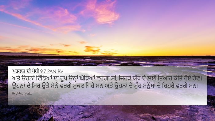 ਪਰਕਾਸ਼ ਦੀ ਪੋਥੀ 9:7 PANIRV Bible Verse Image