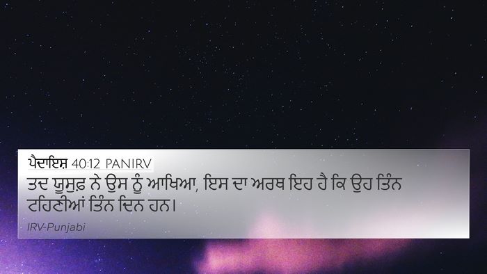 ਪੈਦਾਇਸ਼ 40:12 PANIRV Bible Verse Image