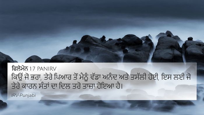 ਫਿਲੇਮੋਨ 1:7 PANIRV 4K Wallpaper - ਕਿਉਂ ਜੋ ਭਰਾ, ਤੇਰੇ - 4K Wallpaper Bible Verse