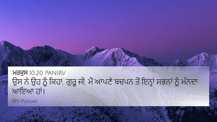 ਮਰਕੁਸ 10:20 PANIRV Bible Verse Image