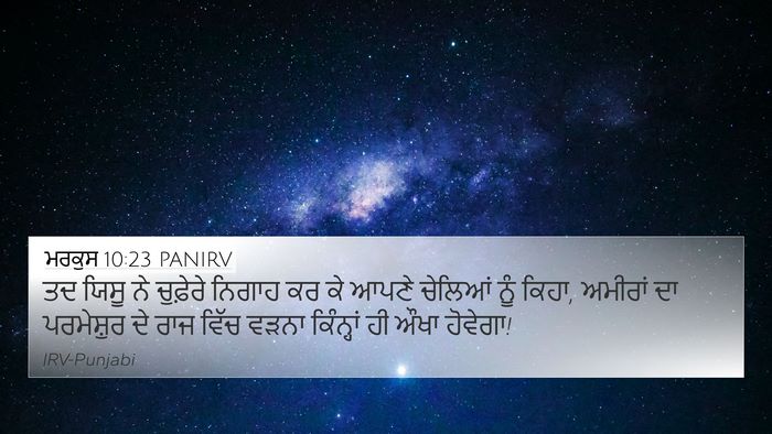 ਮਰਕੁਸ 10:23 PANIRV Bible Verse Image