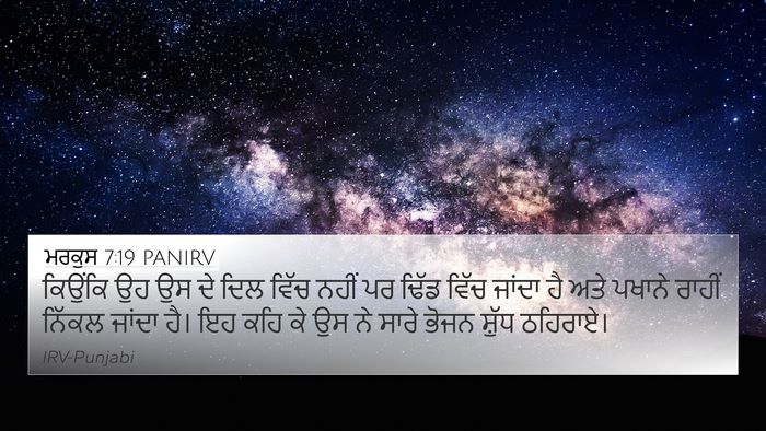 ਮਰਕੁਸ 7:19 PANIRV 4K Wallpaper - ਕਿਉਂਕਿ ਉਹ ਉਸ ਦੇ ਦਿਲ - 4K Wallpaper Bible Verse