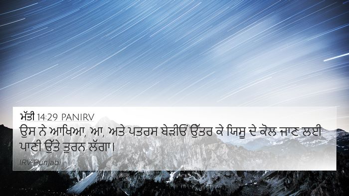 ਮੱਤੀ 14:29 PANIRV 4K Wallpaper - ਉਸ ਨੇ ਆਖਿਆ, ਆ, ਅਤੇ - 4K Wallpaper Bible Verse