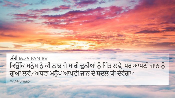 ਮੱਤੀ 16:26 PANIRV Bible Verse Image