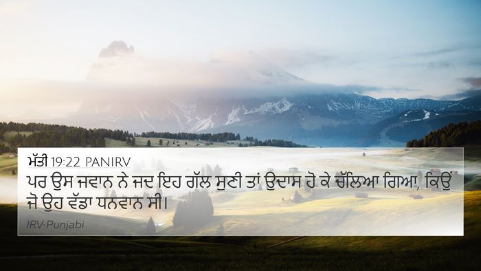 ਮੱਤੀ 19:22 PANIRV 4K Wallpaper - ਪਰ ਉਸ ਜਵਾਨ ਨੇ ਜਦ ਇਹ - 4K Wallpaper Bible Verse
