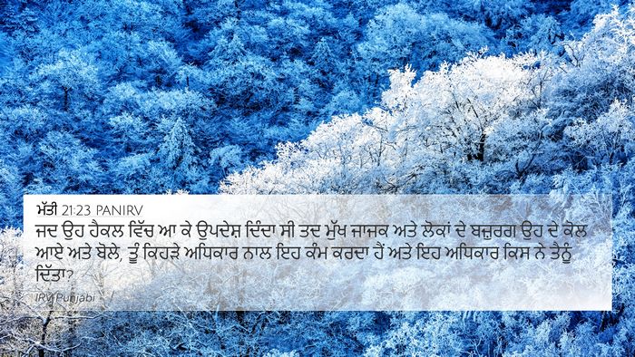 ਮੱਤੀ 21:23 PANIRV Bible Verse Image