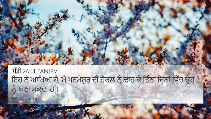 ਮੱਤੀ 26:61 PANIRV 4K Wallpaper - ਇਹ ਨੇ ਆਖਿਆ ਹੈ, ਮੈਂ - 4K Wallpaper Bible Verse