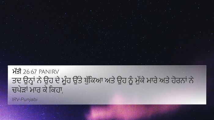 ਮੱਤੀ 26:67 PANIRV 4K Wallpaper - ਤਦ ਉਨ੍ਹਾਂ ਨੇ ਉਹ ਦੇ - 4K Wallpaper Bible Verse