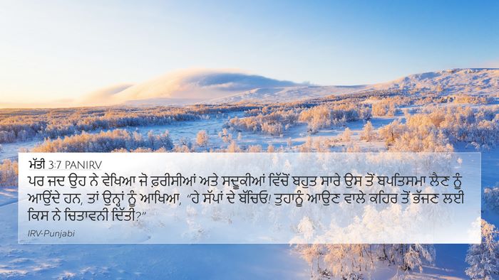 ਮੱਤੀ 3:7 PANIRV 4K Wallpaper - ਪਰ ਜਦ ਉਹ ਨੇ ਵੇਖਿਆ - 4K Wallpaper Bible Verse