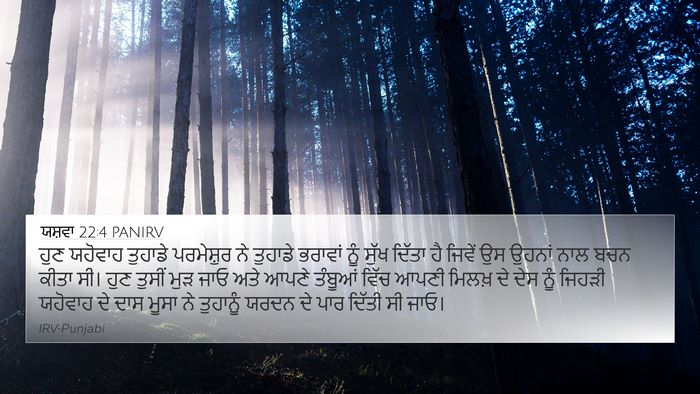ਯਸ਼ਵਾ 22:4 PANIRV 4K Wallpaper - ਹੁਣ ਯਹੋਵਾਹ ਤੁਹਾਡੇ - 4K Wallpaper Bible Verse