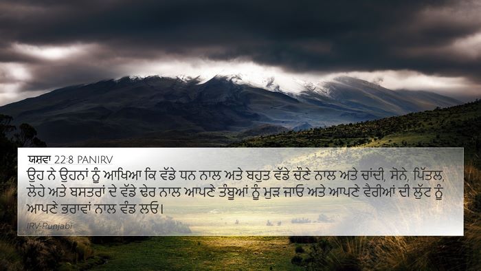 ਯਸ਼ਵਾ 22:8 PANIRV 4K Wallpaper - ਉਹ ਨੇ ਉਹਨਾਂ ਨੂੰ - 4K Wallpaper Bible Verse
