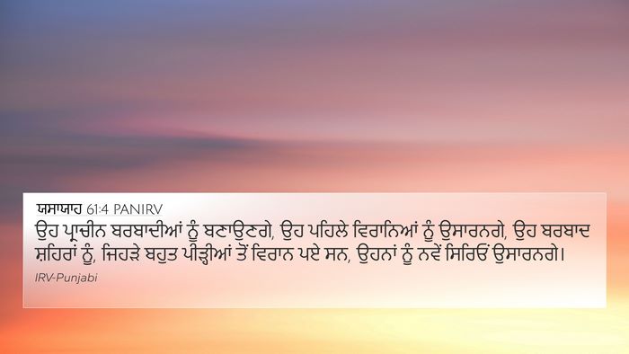ਯਸਾਯਾਹ 61:4 PANIRV Bible Verse Image