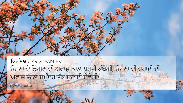ਯਿਰਮਿਯਾਹ 49:21 PANIRV 4K Wallpaper - ਉਹਨਾਂ ਦੇ ਡਿੱਗਣ ਦੀ - 4K Wallpaper Bible Verse