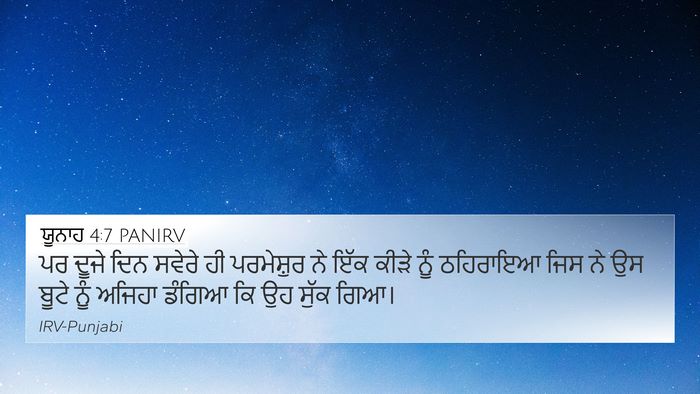 ਯੂਨਾਹ 4:7 PANIRV 4K Wallpaper - ਪਰ ਦੂਜੇ ਦਿਨ ਸਵੇਰੇ - 4K Wallpaper Bible Verse