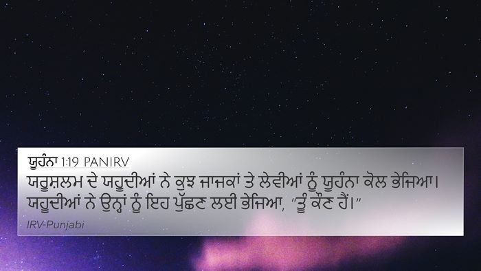 ਯੂਹੰਨਾ 1:19 PANIRV Bible Verse Image