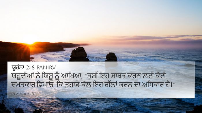 ਯੂਹੰਨਾ 2:18 PANIRV Bible Verse Image