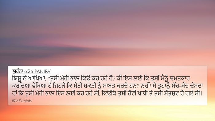 ਯੂਹੰਨਾ 6:26 PANIRV Bible Verse Image