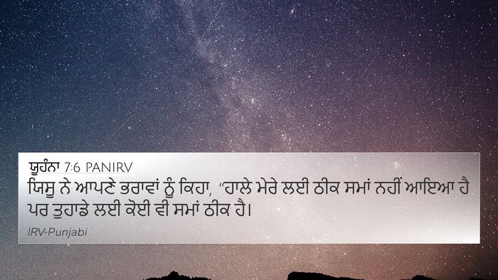 ਯੂਹੰਨਾ 7:6 PANIRV Bible Verse Image