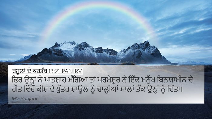 ਰਸੂਲਾਂ ਦੇ ਕਰਤੱਬ 13:21 PANIRV Bible Verse Image