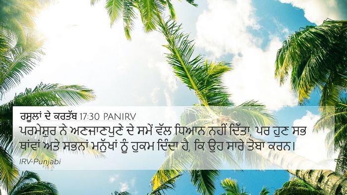 ਰਸੂਲਾਂ ਦੇ ਕਰਤੱਬ 17:30 PANIRV Bible Verse Image