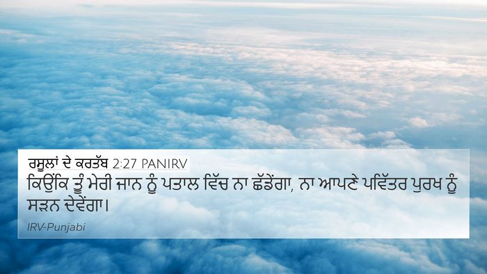 ਰਸੂਲਾਂ ਦੇ ਕਰਤੱਬ 2:27 PANIRV Bible Verse Image