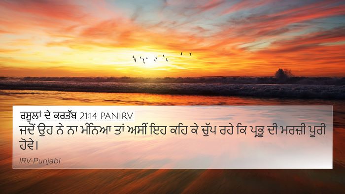 ਰਸੂਲਾਂ ਦੇ ਕਰਤੱਬ 21:14 PANIRV Bible Verse Image