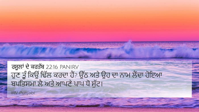 ਰਸੂਲਾਂ ਦੇ ਕਰਤੱਬ 22:16 PANIRV Bible Verse Image