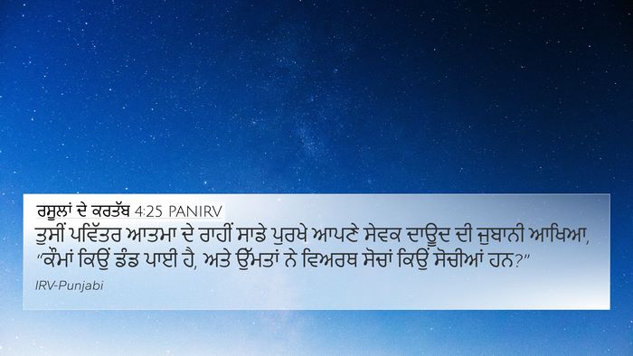ਰਸੂਲਾਂ ਦੇ ਕਰਤੱਬ 4:25 PANIRV Bible Verse Image