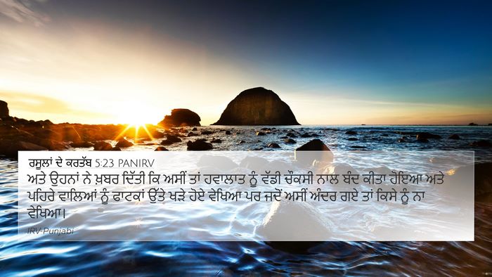 ਰਸੂਲਾਂ ਦੇ ਕਰਤੱਬ 5:23 PANIRV Bible Verse Image