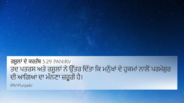 ਰਸੂਲਾਂ ਦੇ ਕਰਤੱਬ 5:29 PANIRV Bible Verse Image