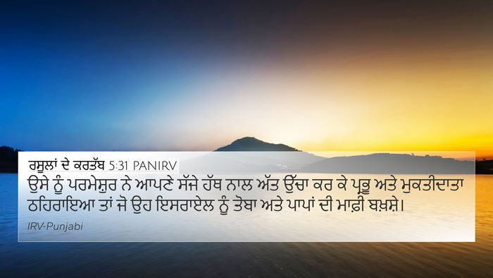 ਰਸੂਲਾਂ ਦੇ ਕਰਤੱਬ 5:31 PANIRV Bible Verse Image