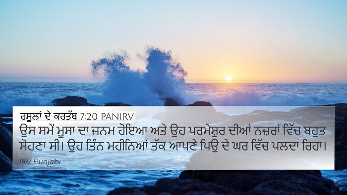 ਰਸੂਲਾਂ ਦੇ ਕਰਤੱਬ 7:20 PANIRV Bible Verse Image