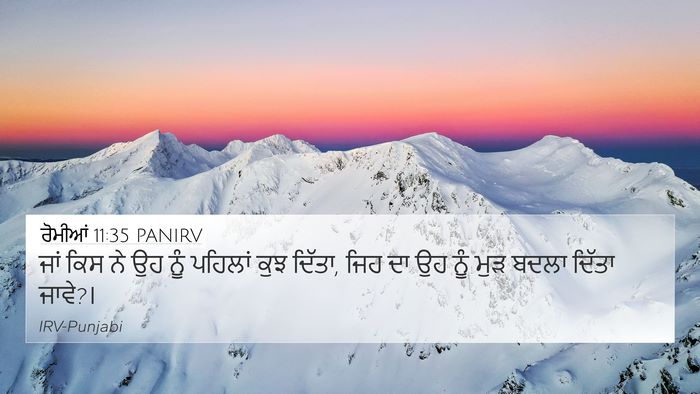 ਰੋਮੀਆਂ 11:35 PANIRV Bible Verse Image