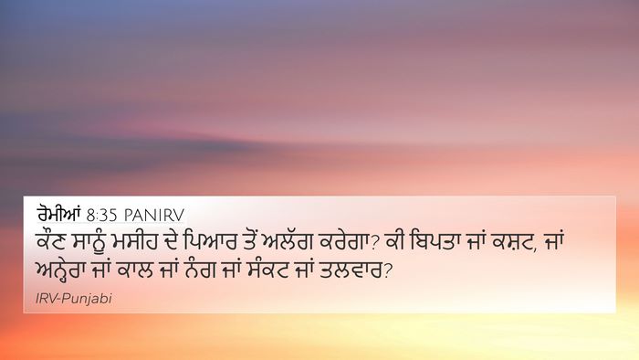 ਰੋਮੀਆਂ 8:35 PANIRV Bible Verse Image