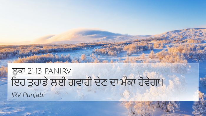 ਲੂਕਾ 21:13 PANIRV 4K Wallpaper - ਇਹ ਤੁਹਾਡੇ ਲਈ ਗਵਾਹੀ - 4K Wallpaper Bible Verse