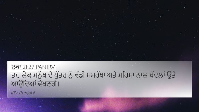 ਲੂਕਾ 21:27 PANIRV Bible Verse Image