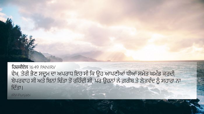 ਹਿਜ਼ਕੀਏਲ 16:49 PANIRV Bible Verse Image