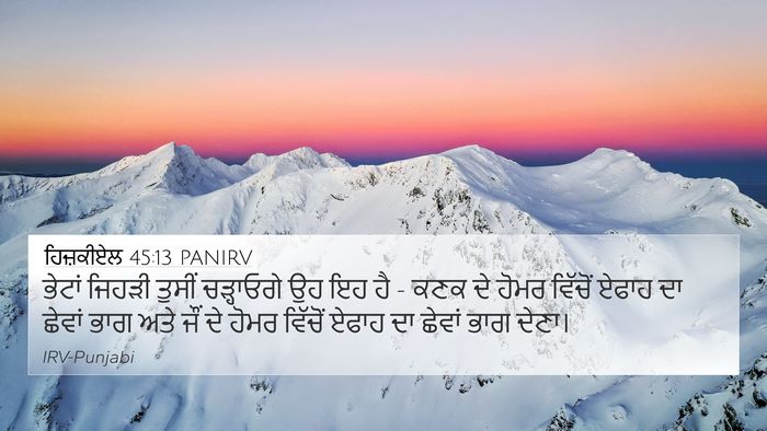 ਹਿਜ਼ਕੀਏਲ 45:13 PANIRV 4K Wallpaper - ਭੇਟਾਂ ਜਿਹੜੀ ਤੁਸੀਂ - 4K Wallpaper Bible Verse
